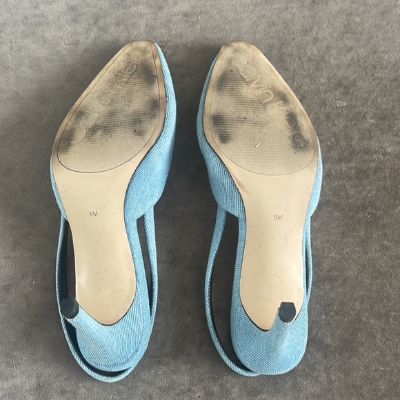Calvin Klein Coreta Pump sling back. 3 in heel. Color- light denim Size- 5 - Picture 6 of 8